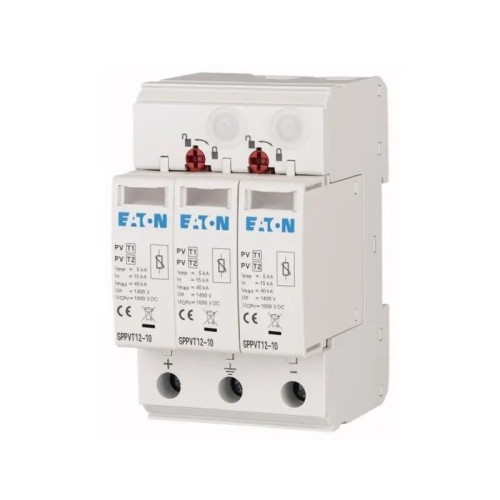 Eaton Ogranicznik Przepięć PV DC Typ 1+2 (Klasa B+C) 1000V 2P+N 15kA 3,7kV GPV-401-44