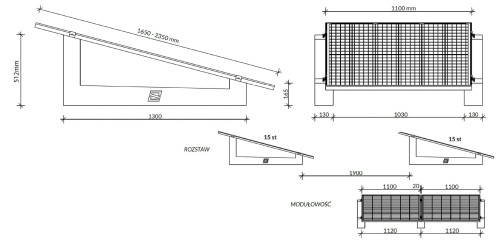 Pionowy System Balastowy Na Dach Płaski SE1300 - 10 Szt. GPV-600-02 (2)