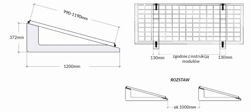 Poziomy System Balastowy Na Dach Płaski SE1200 - 16 Szt. GPV-600-03 (2)