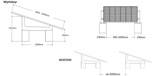 System Balastowy Do Montażu Naziemnego GSE1300 - 6 Szt. GPV-600-04 (2)