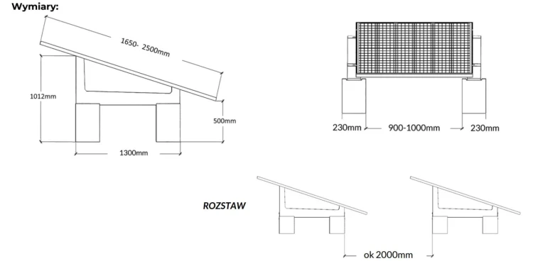 System Balastowy Do Montażu Naziemnego GSE1300 - 6 Szt. GPV-600-04 (2)
