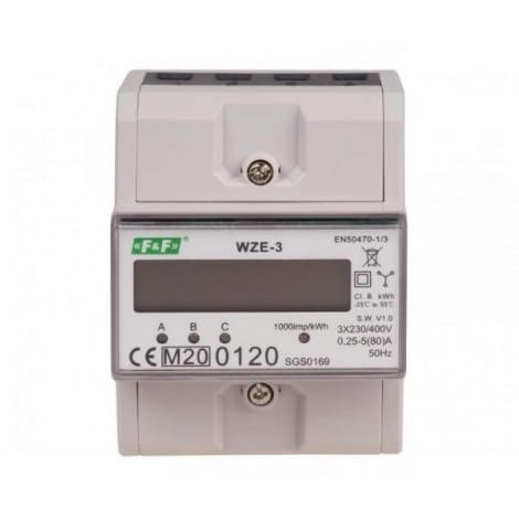 F&F Filipowski Licznik Energii Elektrycznej 3-Fazowy 80A MID GPV-401-77