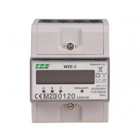 F&F Filipowski Licznik Energii Elektrycznej 3-Fazowy 80A MID GPV-401-77