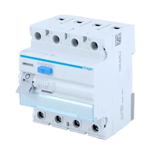 Hager Wyłącznik Różnicowoprądowy 3P+N 25A 30mA Typ AC GPV-401-79