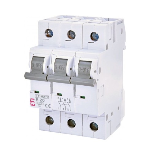 ETI Wyłącznik Nadprądowy B 20A 3P 6kA GPV-401-102
