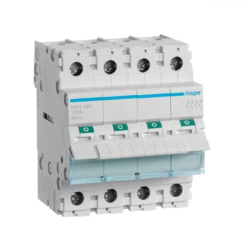 Hager Rozłącznik Izolacyjny 3-Fazowy 4P 100A 400V AC GPV-401-120