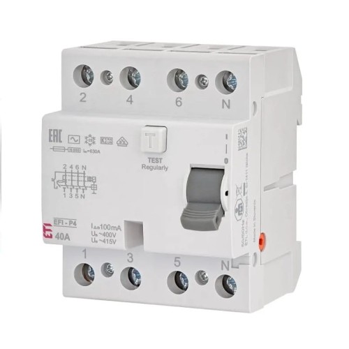 ETI Wyłącznik Różnicowoprądowy 4P 40A 100mA Typ AC GPV-401-132