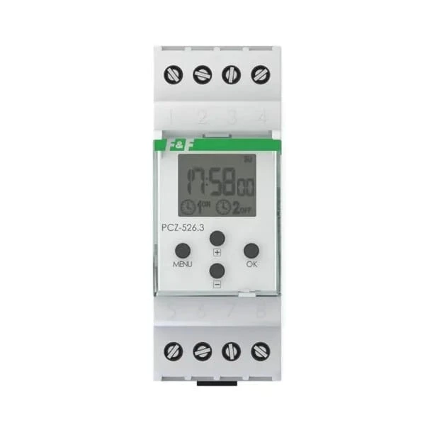 F&F Filipowski Zegar Sterujący 32x1P I=2x16A 24÷264V AC/DC 2 Moduły GPV-401-166