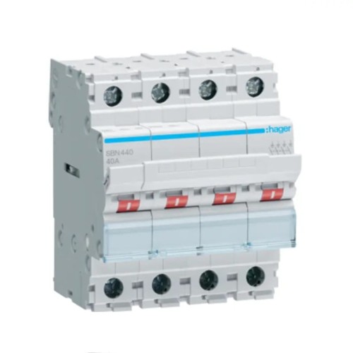 Hager Rozłącznik Izolacyjny 3-Fazowy 4P 40A 400V AC GPV-401-190