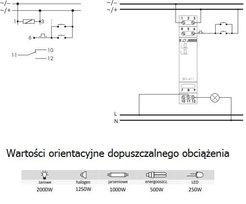F&F Filipowski Przekaźnik bistabilny na szynę 16A BIS-411-24V GPV-401-222 (4)