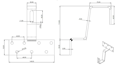 Hak Dachowy T spawany 110mm A2 TS PV-08-44 (2)