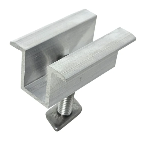 Klema dociskowa środkowa Surowa H25 L50 ze Śrubą M8x25 i Wkładką do paneli 35mm PV-04-17