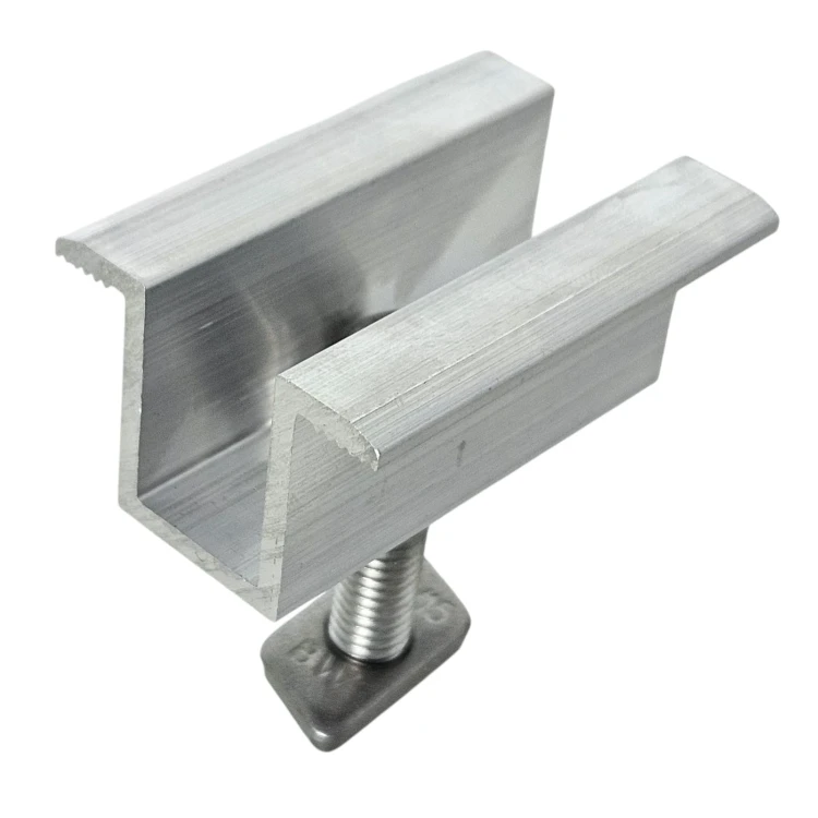 Klema dociskowa środkowa Surowa H25 L50 ze Śrubą M8x25 i Wkładką do paneli 35mm PV-04-17