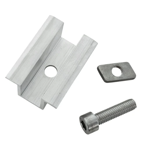 Klema dociskowa środkowa Surowa H25 L50 ze Śrubą M8x25 i Wkładką do paneli 35mm PV-04-17 (2)