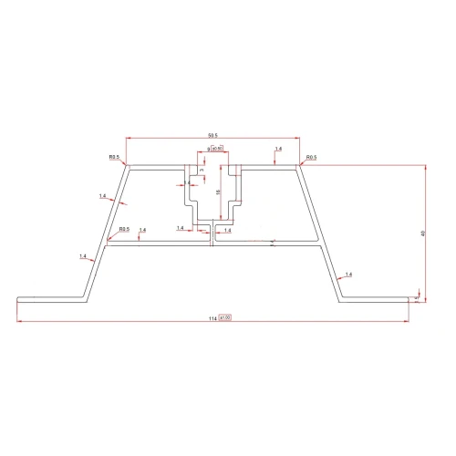 Mostek trapezowy 60cm H-40 z EPDM do dachów z blachy trapezowej PV-02-03-03 (2)