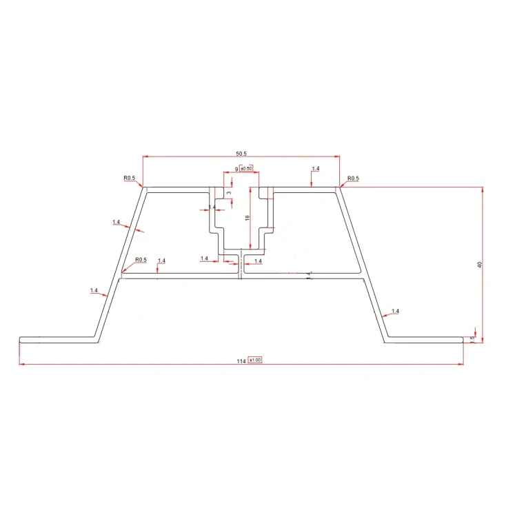 Mostek trapezowy 60cm H-40 z EPDM do dachów z blachy trapezowej PV-02-03-03 (2)