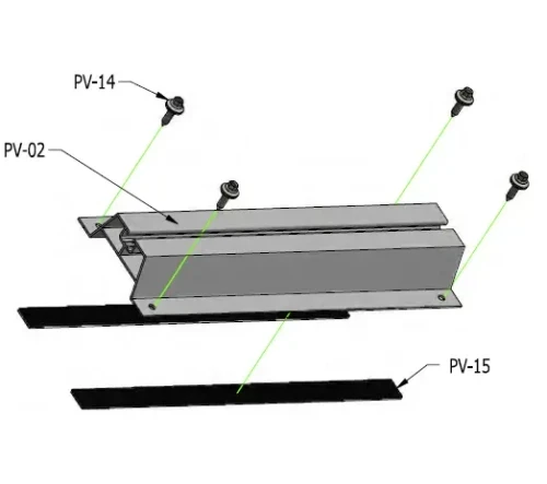 Mostek trapezowy 60cm H-40 z EPDM do dachów z blachy trapezowej PV-02-03-03 (5)