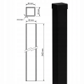 Słupek ogrodzeniowy 80x80x2 mm długość 2,4 m czarny GPV-700-74 (3)