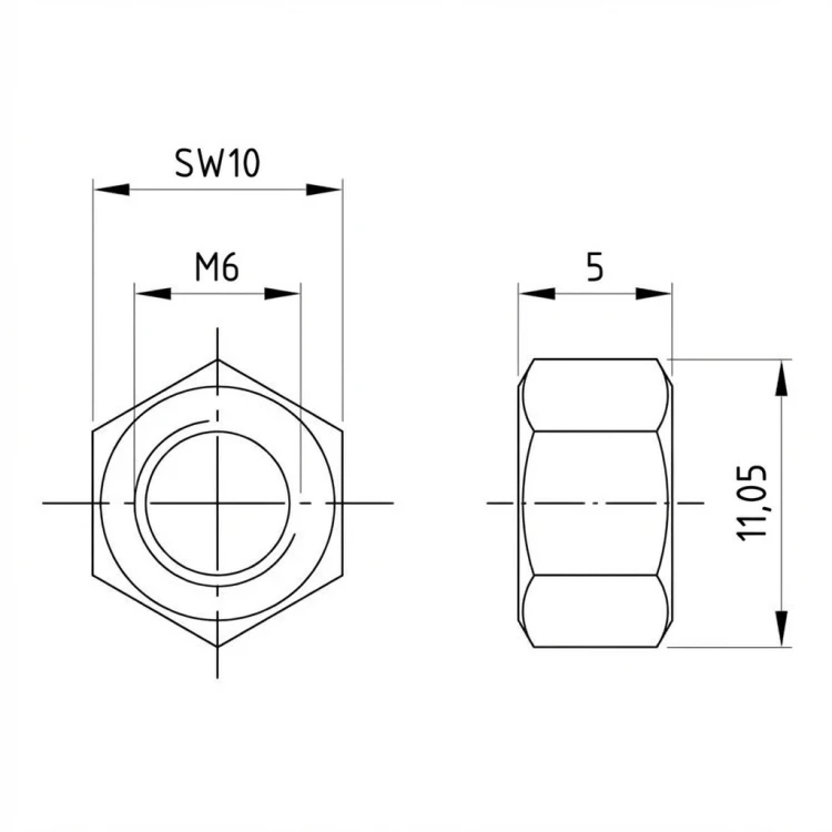 Nakrętka sześciokątna M6 DIN 934 A2-70 000-050 (2)