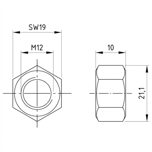 Nakrętka sześciokątna M12 DIN 934 A4-80 000-067 (2)
