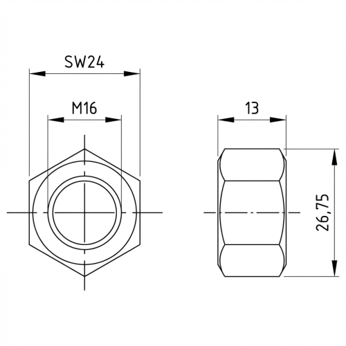 Nakrętka sześciokątna M16 DIN 934 A4-80 000-073 (3)