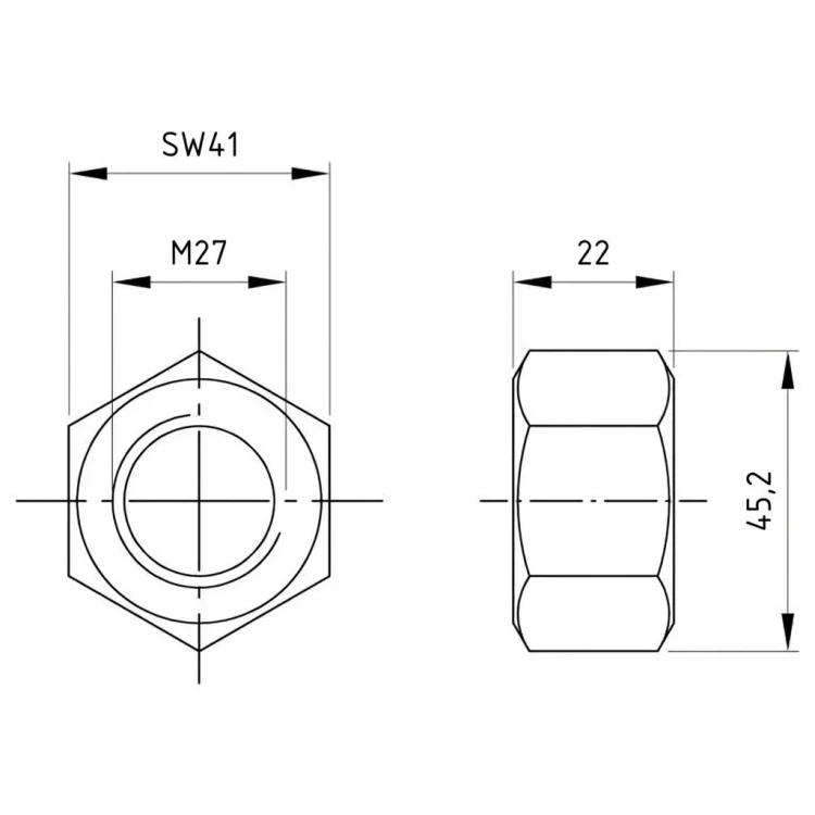 Nakrętka sześciokątna M27 DIN 934 A4-70 000-076 (2)