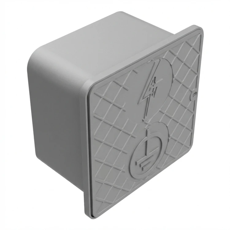 Skrzynka kontrolna ścienna 150x150x100mm z tworzywa szara 000-173 (1)