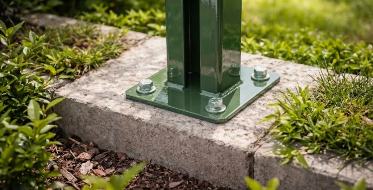 Podstawa słupka ogrodzeniowego 60x40 zielona RAL 6005 ocynkowana 000-155 (3)