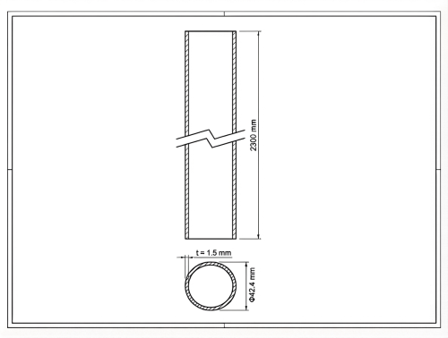 Słupek ogrodzeniowy Fi 42,4x1,5, długość 2,3 mb, grafitowy RAL 7016 000-223 (2)