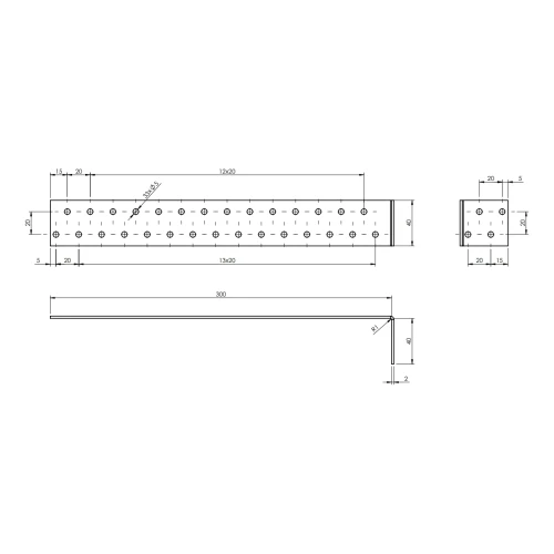 Kątownik Kotwiący KK-02 42x302x40x2.0 000-124 (2)