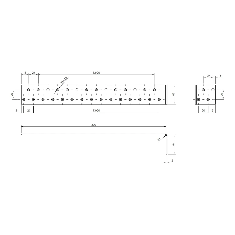 Kątownik Kotwiący KK-02 42x302x40x2.0 000-124 (2)