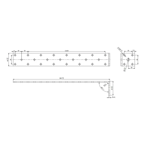 Kątownik kotwowy KK 12 - 300x43x40x4 mm 000-229 (3)