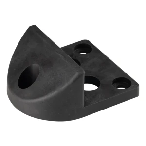 Stoper do bramy stalowy z gumowym odbojem – do przykręcania, 130x150/H65 mm