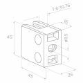Uchwyt do szkła 45x45x26 mm, szkło 6-10,76 mm, zamak, system płaski, surowy 000-263 (2)