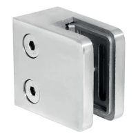 Uchwyt do szkła 45x45x26 mm, szkło 6-10,76 mm, AISI 304, system płaski, satyna