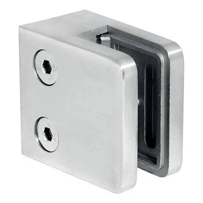 Uchwyt do szkła 45x45x26 mm, szkło 6-10,76 mm, AISI 304, system płaski, satyna 000-260 (1)