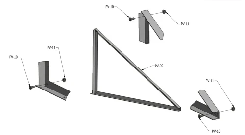 Trójkąt montażowy - 30 pion 1400x1150x682 PV-09-03 (2)