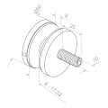 Uchwyt punktowy do szkła fi 50/8/M10x50, szkło 8-17,52 mm, AISI 304, system płaski, satyna 000-266 (3)
