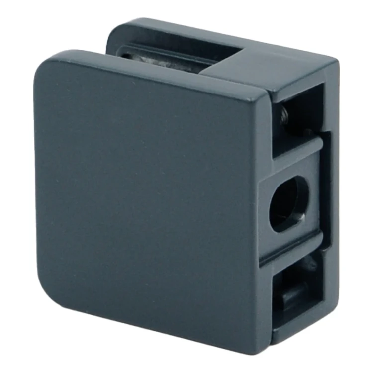 Uchwyt do szkła 45x45x26 mm antracyt szkło 6-10,76 mm zamak system płaski malowany 000-269 (2)
