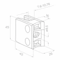 Uchwyt do szkła prostokątny 45x45x26 mm, szkło 6-10,76 mm, AISI 304, system 42,4 mm, wykończenie połysk (6 szt.) 000-287 (2)