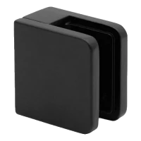 Uchwyt punktowy do szkła 45x45x26 mm, czarny, szkło 6-10,76 mm, zamak, system płaski, malowany