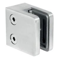 Uchwyt do szkła 45x45x26 mm, szkło 6-10,76 mm, AISI 304, system płaski, połysk