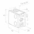 Uchwyt do szkła 45x45x26 mm, szkło 6-10,76 mm, AISI 304, system płaski, połysk 000-294 (3)