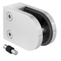 Uchwyt do szkła 50x40x26 mm. pin, szkło 6-10,76 mm, AISI 304, system płaski, satyna