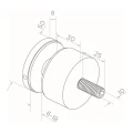 Uchwyt punktowy do szkła fi 50/30/M10x70 szkło 8-17,52 mm AISI 304 system płaski satyna 000-296 (4)