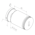 Uchwyt punktowy do szkła fi 50/30/M10x40 czarny szkło 8-21,52 mm AISI 304 system płaski 000-298 (3)