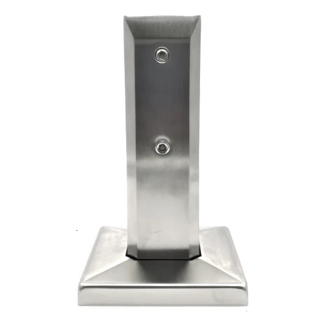 Uchwyt pionowy do szkła spigot 50x50/100x100 mm szkło 12-17.52 mm AISI 304 satyna 000-291 (2)