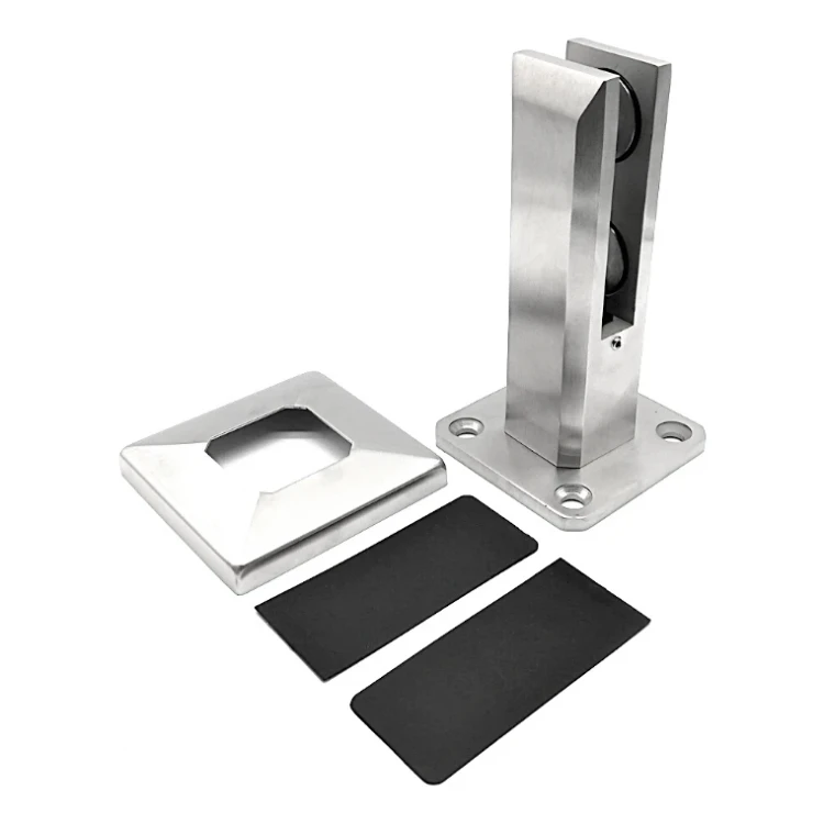 Uchwyt pionowy do szkła spigot 50x50/100x100 mm szkło 12-17.52 mm AISI 304 satyna 000-291 (4)