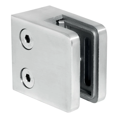 Uchwyt do szkła 45x45x26 mm, szkło 6-10,76 mm, AISI 316, system płaski, satyna 000-336 (1)
