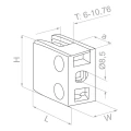 Uchwyt do szkła 45x45x26 mm, szkło 6-10,76 mm, AISI 316, system płaski, satyna 000-336 (2)